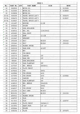 EX60-1 9069295 Catálogo de excavadoras y reducidores de accionamiento final personalizables