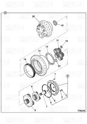 Excavadora de última unidad de caja de cambios Catálogo para el motor de viaje hidráulico JS220 20/925318