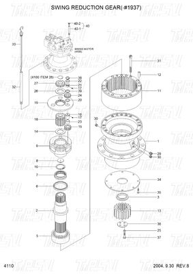 R210-7 Hyundai excavadora caja de engranajes giratorios catálogo 31N6-10150 Reducción planetaria