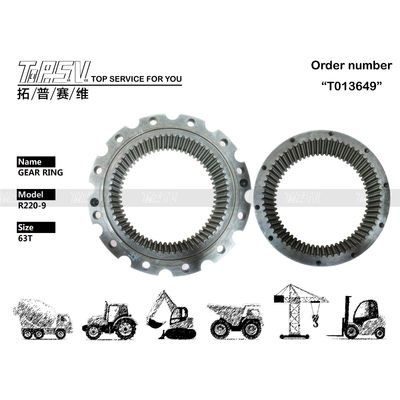 R220-9 Excavadora de acero oscilante engranaje de anillo 39Q6-12110 63T para un funcionamiento sin problemas