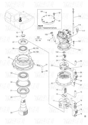 Bolsillo en acero Excavadora planetaria giratoria oscilante Catálogo de accionamiento 9196343 ZX120