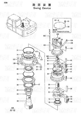 9111265 Excavadora de trabajo pesado EX120-2 Sistema de catálogo de accionamiento oscilante Motor hidráulico