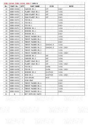 31N1-10140 31N1-10141 R80-7 Excavadora con accionamiento oscilante Catálogo Reducción planetaria Tipo varía según el modelo