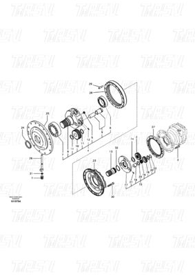 Motor de giro hidráulico con perno VOE14542165 EC290B Catálogo de accionamiento de giro de excavadora