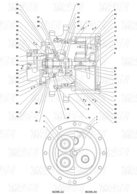 Varia en función del modelo PY53D00004F1 SK55 Catálogo de accionamiento de excavadora