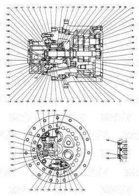 Motor de catálogo de transmisión de excavadora de pernos 2441U829F1 SK120-3 Compatible con diferentes marcas y modelos de excavadoras