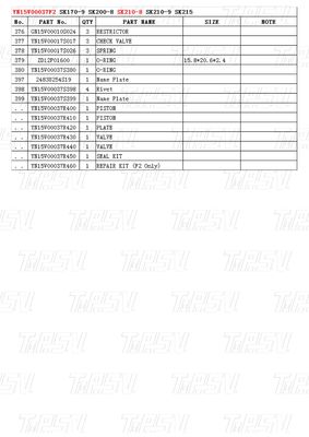 Talleres de reparación de maquinaria YN15V00037F2 SK210-8Excavadora Viajes Drvie Catálogo de piezas en el transporte Embalaje Caja de madera