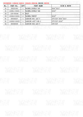 OEM Bolsillo de acero en el motor de oscilación para Hitachi K1038203 130426-00010 130426-00010A DX225 Catálogo del motor de oscilación de la excavadora