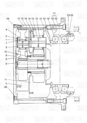 Planeta 401-00005A DX420 Excavadora Catálogo de accionamiento de viaje con motor de oscilación hidráulico