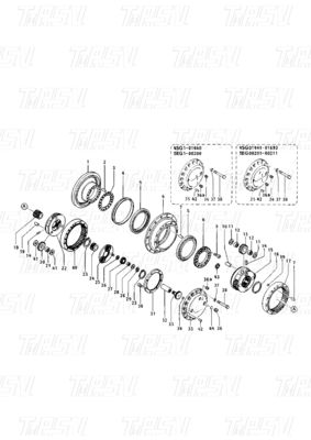 096-4315 096-6334 099-3665 E200B Excavadora de viaje Catálogo de unidades de conducción Partes del motor para diversos modelos