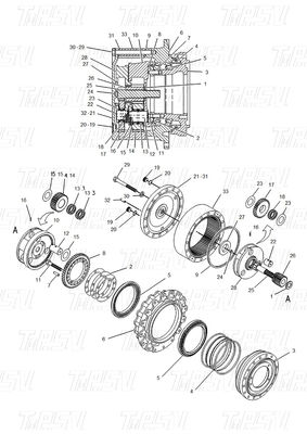 Acero económico 114-1484 E320B Excavadora de viaje Catálogo del motor para energía / minería