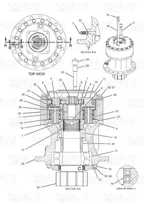 Negro 191-2693 E325C Excavadora de oscilación de los conductores catálogo perno en stock hidráulico oscilación de los conductores