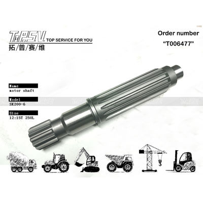 YN15V00017S009 SK200-6 Eje del motor de viaje de la excavadora para el tratamiento térmico de las máquinas de excavadora e instalación de malla de engranajes