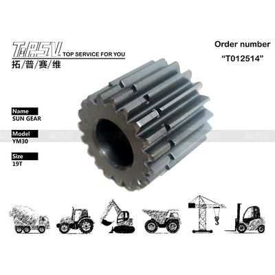 Engranaje solar de 2 etapas para desplazamiento de excavadora YM30 de alta precisión para maquinaria pesada con acabado negro