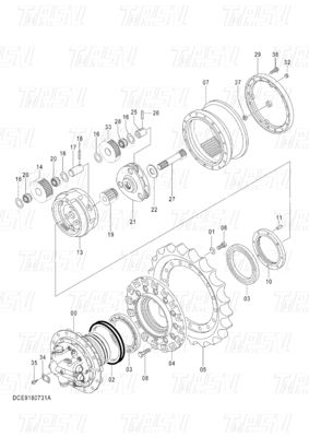 Good price OEM piezas de excavadoras reducción planetaria sistemas de catálogo de accionamiento para maquinaria / energía / industrias mineras 9180731 ZX120 en línea