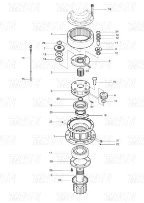 Good price 404-00062 DH150-7 Catálogo de motores de excavadora con accionamiento oscilante para múltiples marcas y modelos en línea