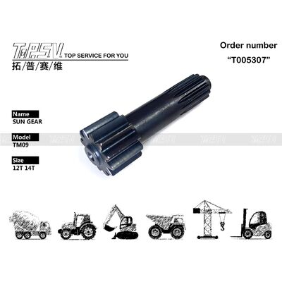 Piezas de motor de engranaje solar de 1 etapa de desplazamiento de excavadora tipo TM09 con reductor planetario, alta precisión y fiabilidad